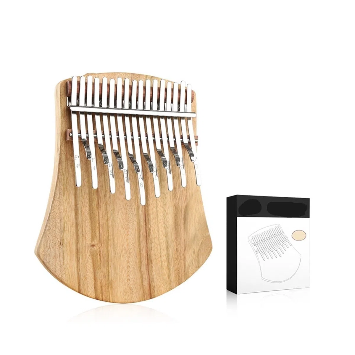 Anfänger Kalimba Komplett furniertes A-Tasten-Fingerklavier aus Kampferholz mit 17 Tönen. Tragbares Einsteiger-Kalimba-Daumenklavier für Anfänger