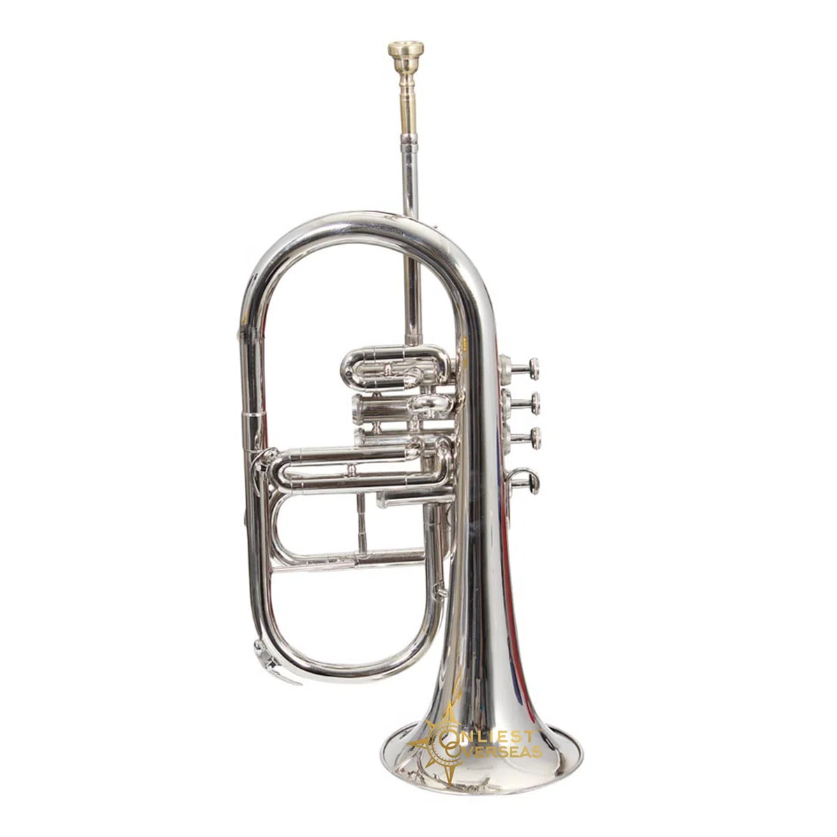 Flügelhorn 4 Ventile Messing Instrument mit Warmton Glatte Ventile für Musiker und Studenten