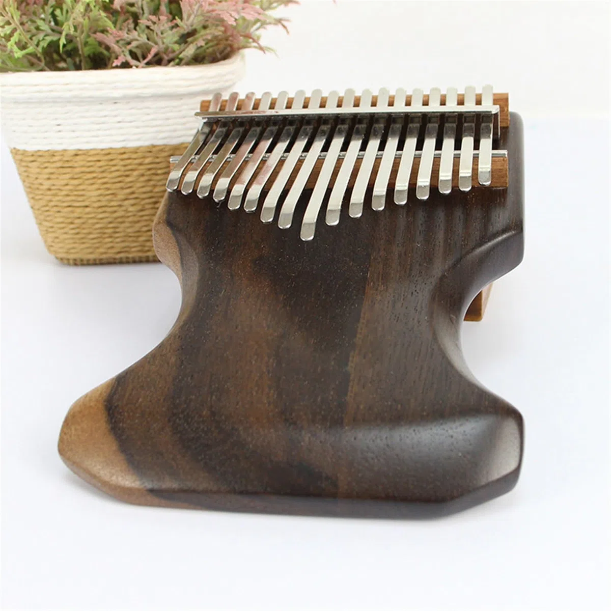 17-Tasten-C-Melodie, Schwarzes Sandelholz-Massivholz-Daumenklavier, Kalimba-Fingerklavier, Musikinstrumente Tragbare Kalimba Instrument