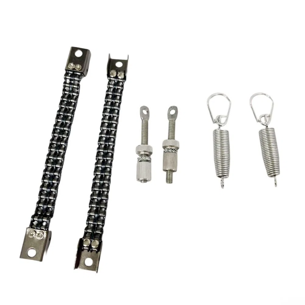 Standard Bass Drum Fußpedal Teile Bundle inkl. 2 Ketten, 2 Schrauben, 2 Federn und Spanner für Drummer
