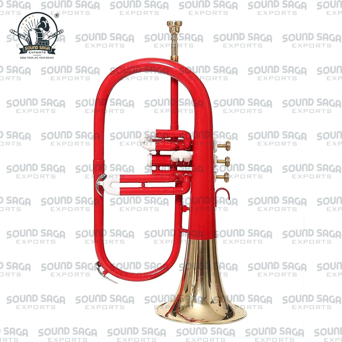 Flügelhorn mit 3 Ventilen, Messinginstrument, Präzisions-Messing-Finish, für Schüler und Fortgeschrittene, Messinghorn für Schulband, Jazz-Ensemble, Orchester und Konzert, Mundstück und