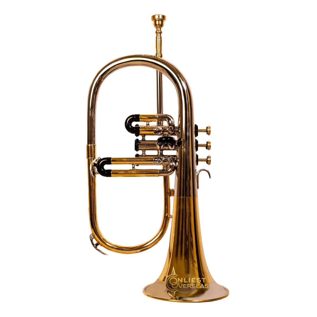 Flügelhorn 3 Ventile Messing Instrument mit Warmton Glatte Ventile für Musiker und Studenten