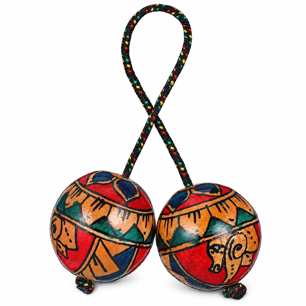 Garneck Aslatua HandschüTtelball Aus Holz – Handgemalter Rhythmusinstrument Shaker FüR Musikliebhaber Und Tanzbegeisterte – Percussion EierschüTtler FüR Party Und Studio 11.42X1.77X1.77 Zoll