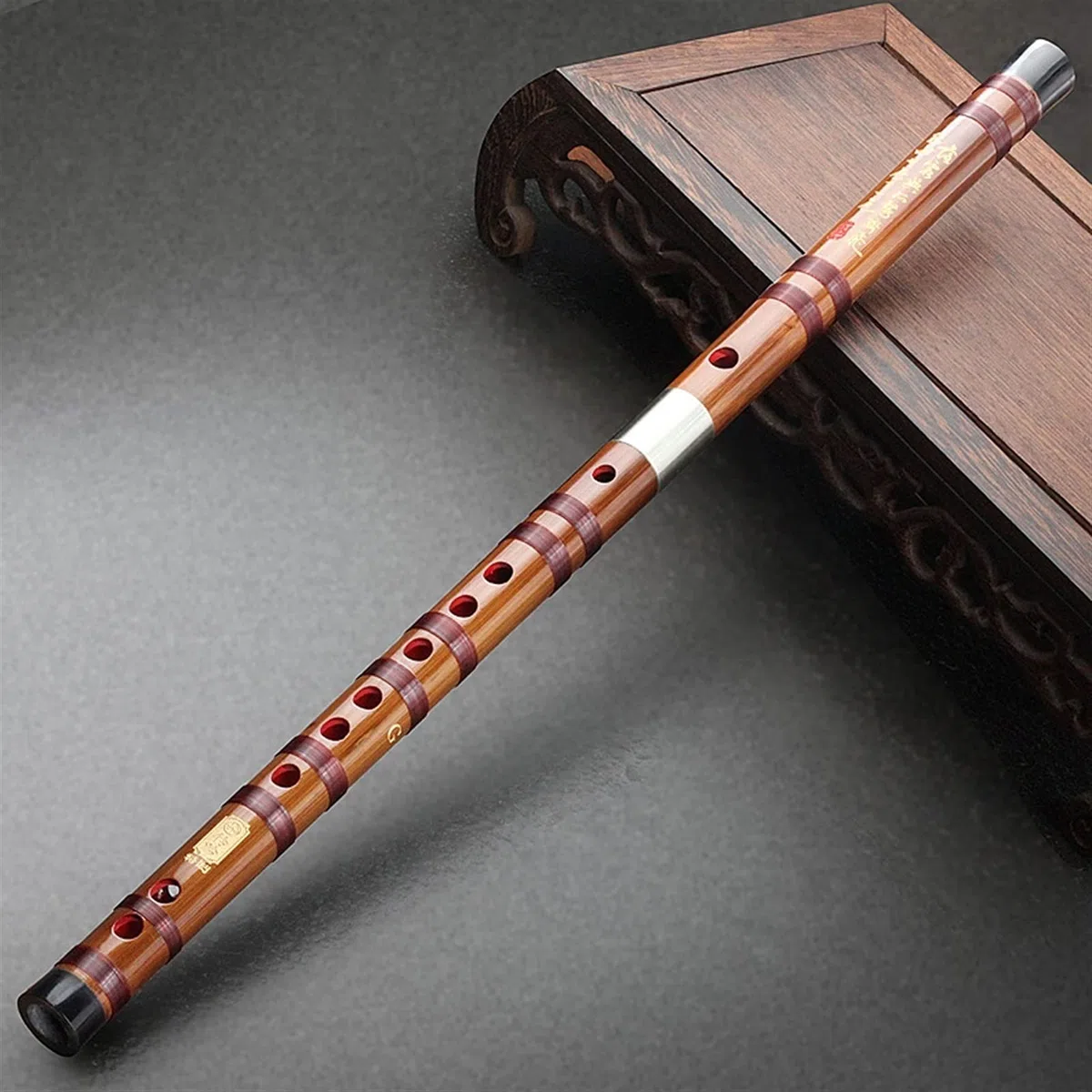 Bitterer Bambus High-End-Kupferflöten-Instrument Erwachsene Professionelle Spielen Erwachsene Flöte Chinesische Musical-Dizi-Klarinette G/F/E/D/C-TUNE(C)
