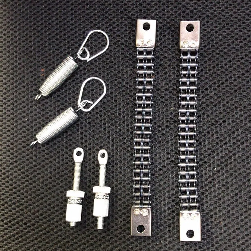 Standard Bass Drum Fußpedal Teile Bundle inkl. 2 Ketten, 2 Schrauben, 2 Federn und Spanner für Drummer