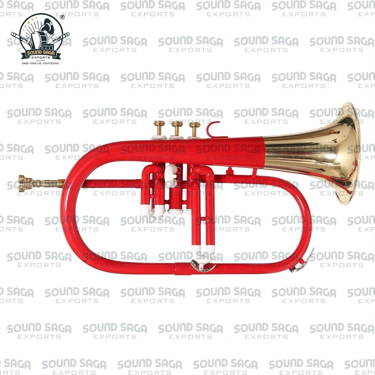 Flügelhorn mit 3 Ventilen, Messinginstrument, Präzisions-Messing-Finish, für Schüler und Fortgeschrittene, Messinghorn für Schulband, Jazz-Ensemble, Orchester und Konzert, Mundstück und