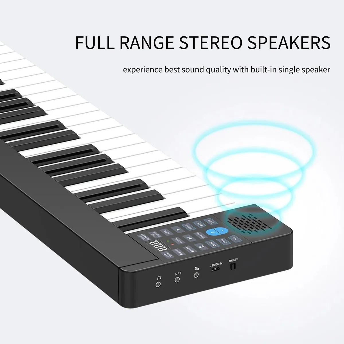 Faltbares Elektronisches Klavier Mit 61 Tasten Multifunktionale Elektronische Orgel Faltbares Digitalpiano 61 Tasten Klaviertastatur LCD(EU)