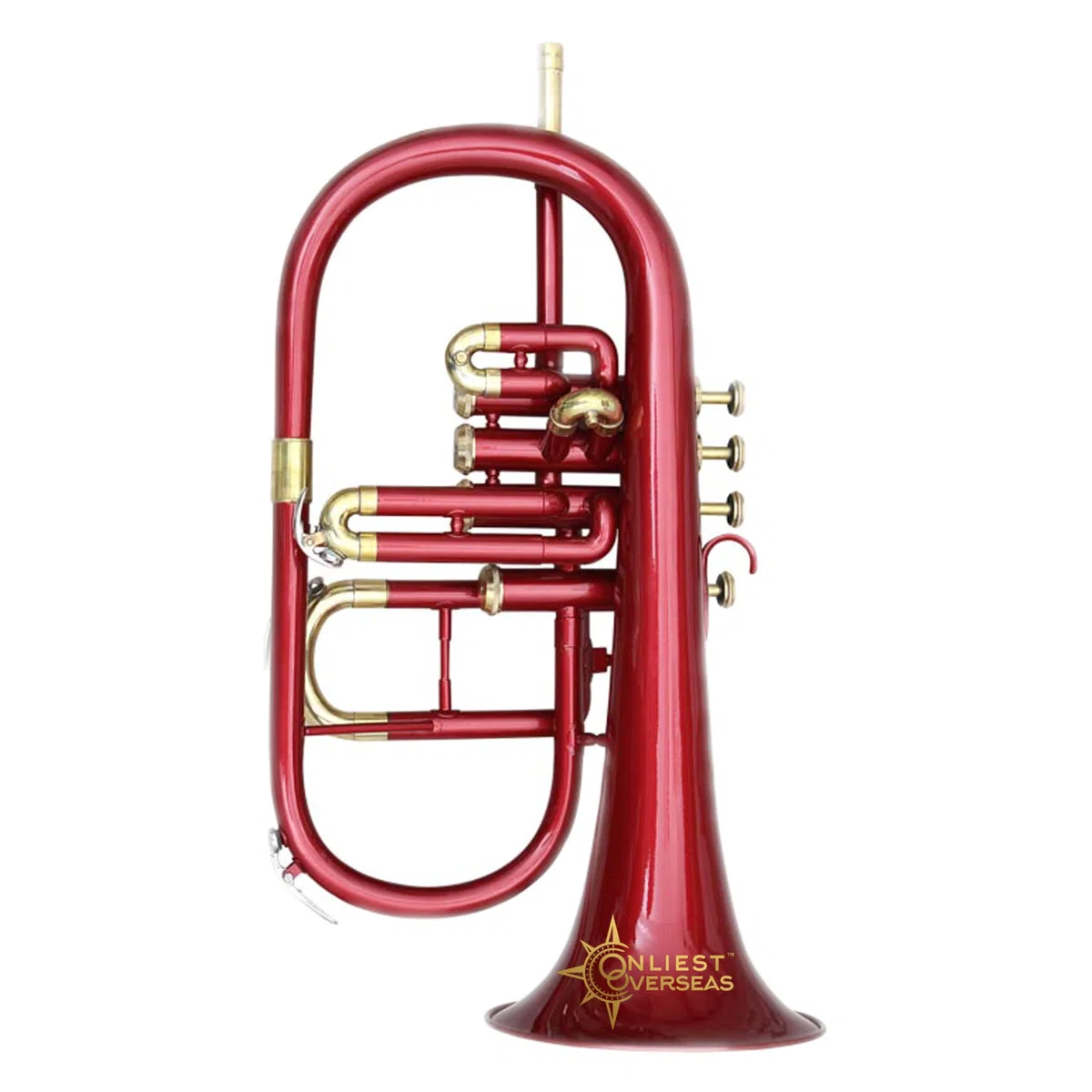 Flügelhorn 4 Ventile Messing Instrument mit Warmton Glatte Ventile für Musiker und Studenten