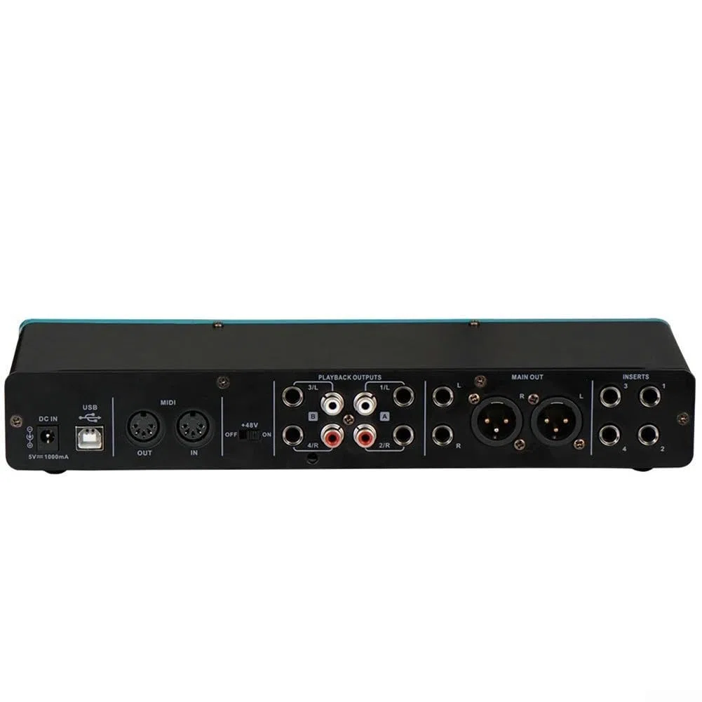 USB Audio Interface 4x4 mit Mikrofonvorverstärker für Studio