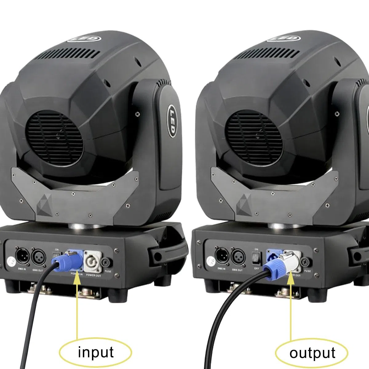 für Powercon Stromkabel 3 Polig PowerCon Strom Verlängerungskabel Stecker auf Stecker Blau In auf Grau Out Stromanschluss mit 3x 2,5 mm², für LED Screen Beam Moving Head Light Lautsprecher
