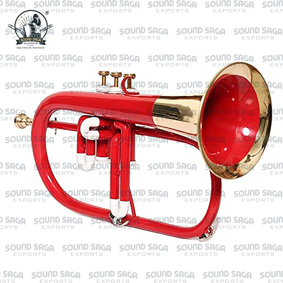 Flügelhorn mit 3 Ventilen, Messinginstrument, Präzisions-Messing-Finish, für Schüler und Fortgeschrittene, Messinghorn für Schulband, Jazz-Ensemble, Orchester und Konzert, Mundstück und