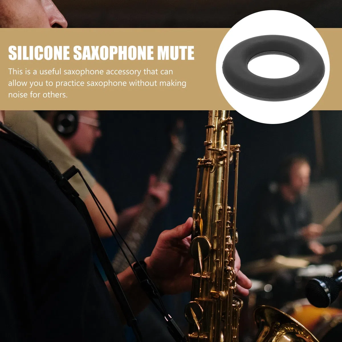Zerodeko Silikon Saxophon Dämpfer für Altsaxophon in Schwarz Leiser Übungsdämpfer zum Mute Dampening Zubehör für Ruhiges Spielen und Üben