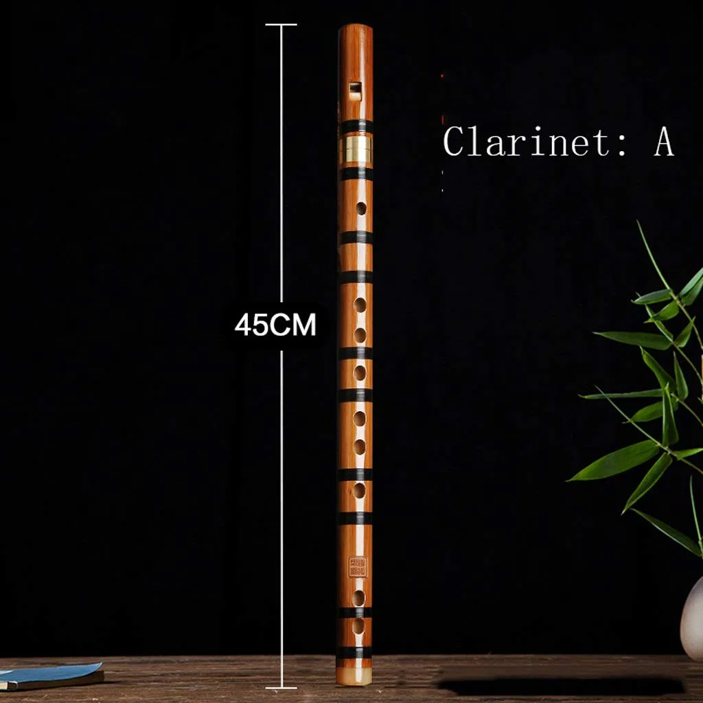 Flöte Klarinette Anfänger Bambus Flöte 6 Loch Professionelles Spielen Klarinette Einführung Flöte Bambus Flöte C Flöte Musikinstrument (Größe: A Ton)