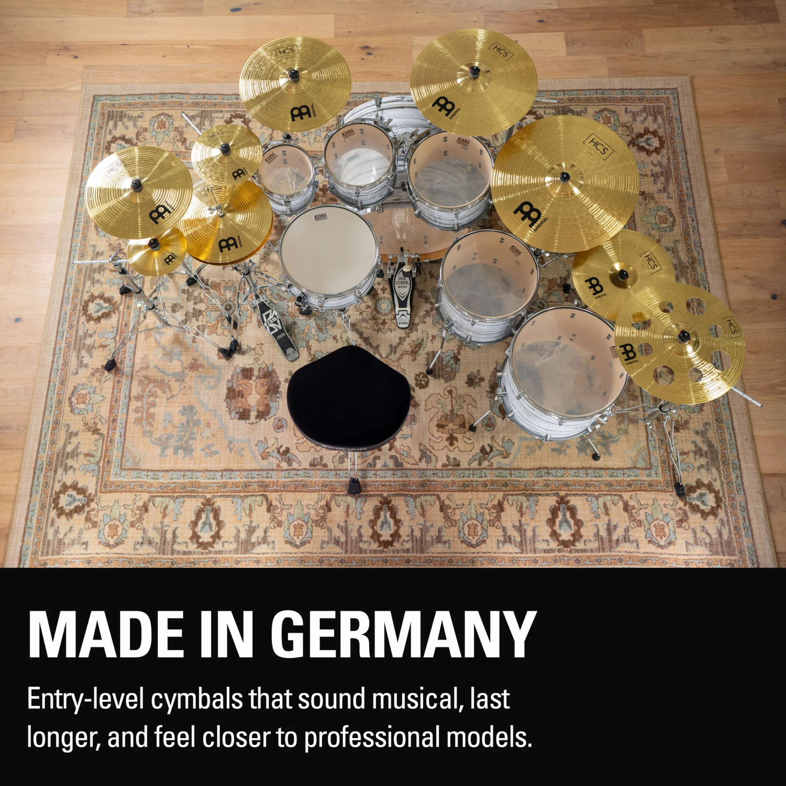 Meinl Cymbals HCS Smack Stack 10/12/14 Zoll (Video) Schlagzeug Becken (35,56cm) Messing, Traditionelles Finish (HCS024SM)