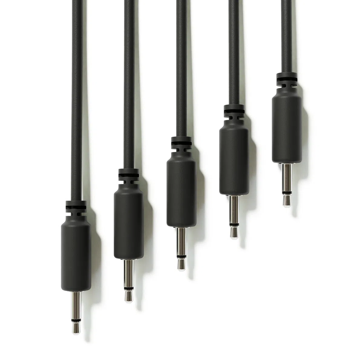 5-Pack - Mono Modular Patchkabel - TS 3,5mm 1/8" Eurorack Synthesizer [Schwarz | 45 cm - 17,72"]