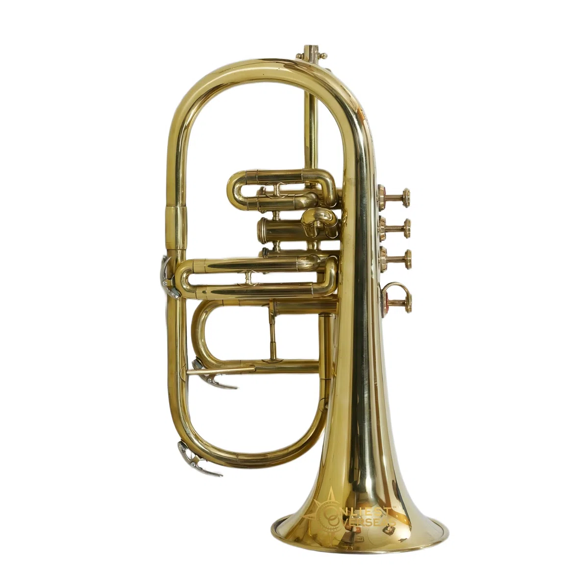 Flügelhorn 4 Ventile Messing Instrument mit Warmton Glatte Ventile für Musiker und Studenten
