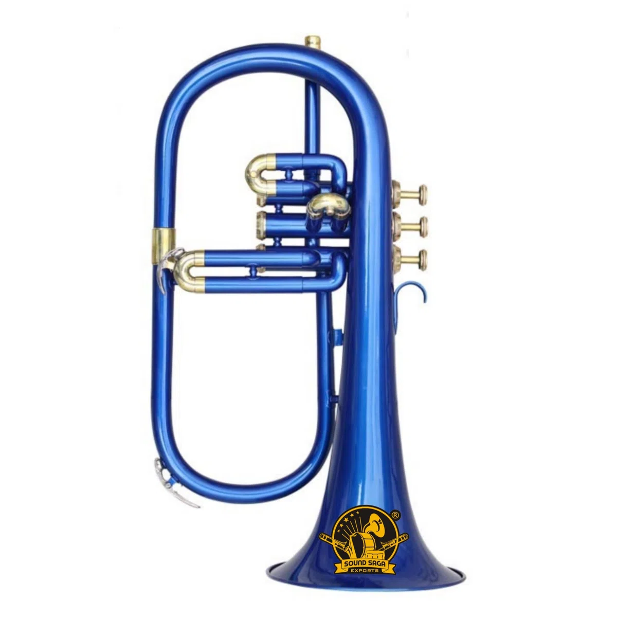 Flügelhorn mit 3 Ventilen, Messinginstrument, Präzisions-Messing-Finish, für Schüler und Fortgeschrittene, Messinghorn für Schulband, Jazz-Ensemble, Orchester und Konzert, Mundstück und