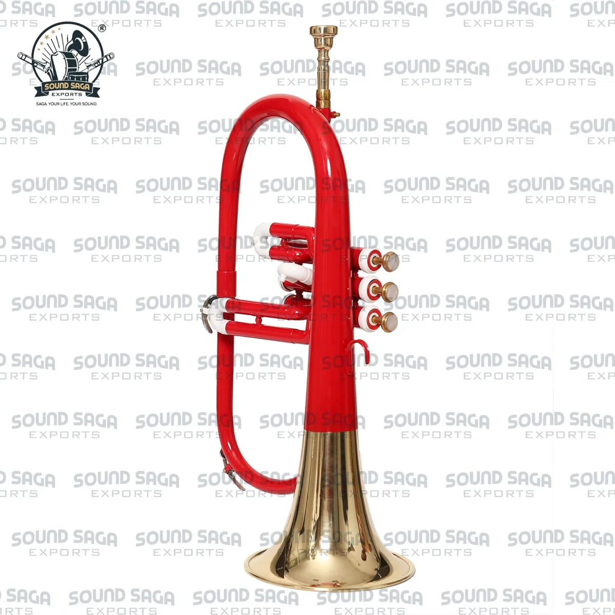 Flügelhorn mit 3 Ventilen, Messinginstrument, Präzisions-Messing-Finish, für Schüler und Fortgeschrittene, Messinghorn für Schulband, Jazz-Ensemble, Orchester und Konzert, Mundstück und