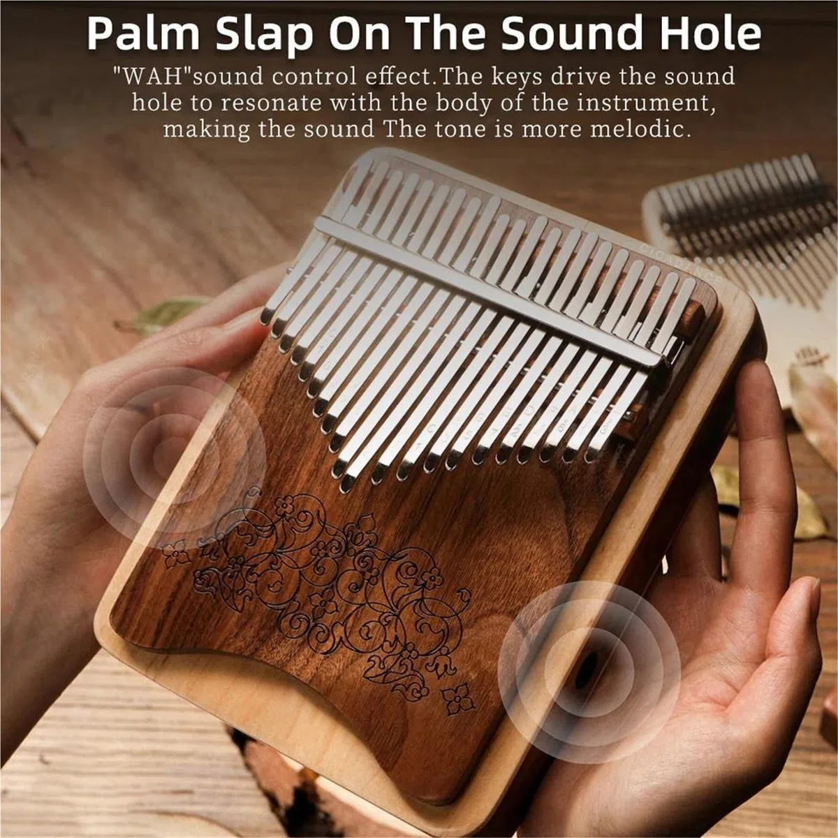 Kalimba Kalimba 21 Tasten Kit Schwarz Walnuss Daumen Klavier Professionelle Hohl Calimba Tastatur Musikinstrument Mit Zubehör