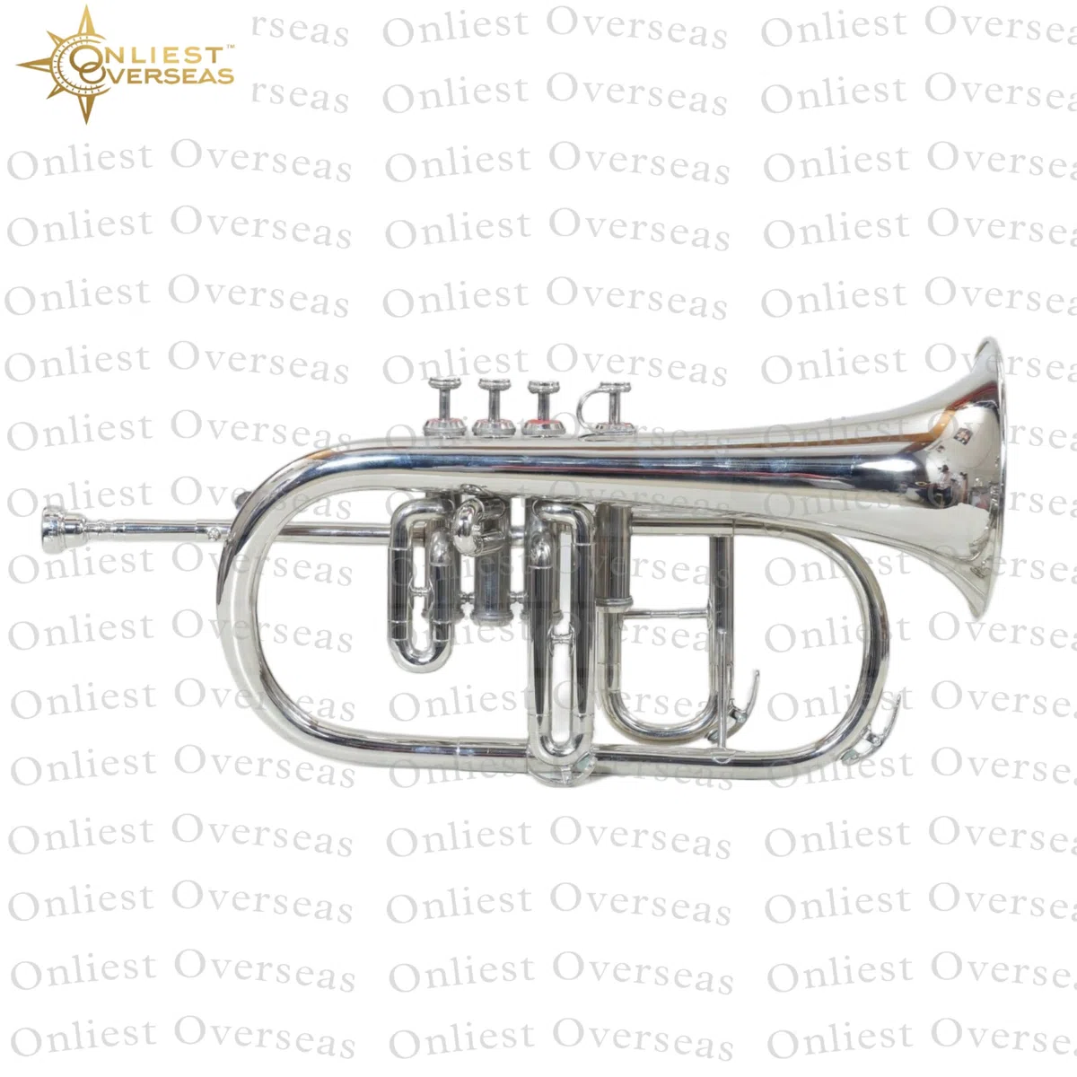 Flügelhorn 4 Ventile Messing Instrument mit Warmton Glatte Ventile für Musiker und Studenten