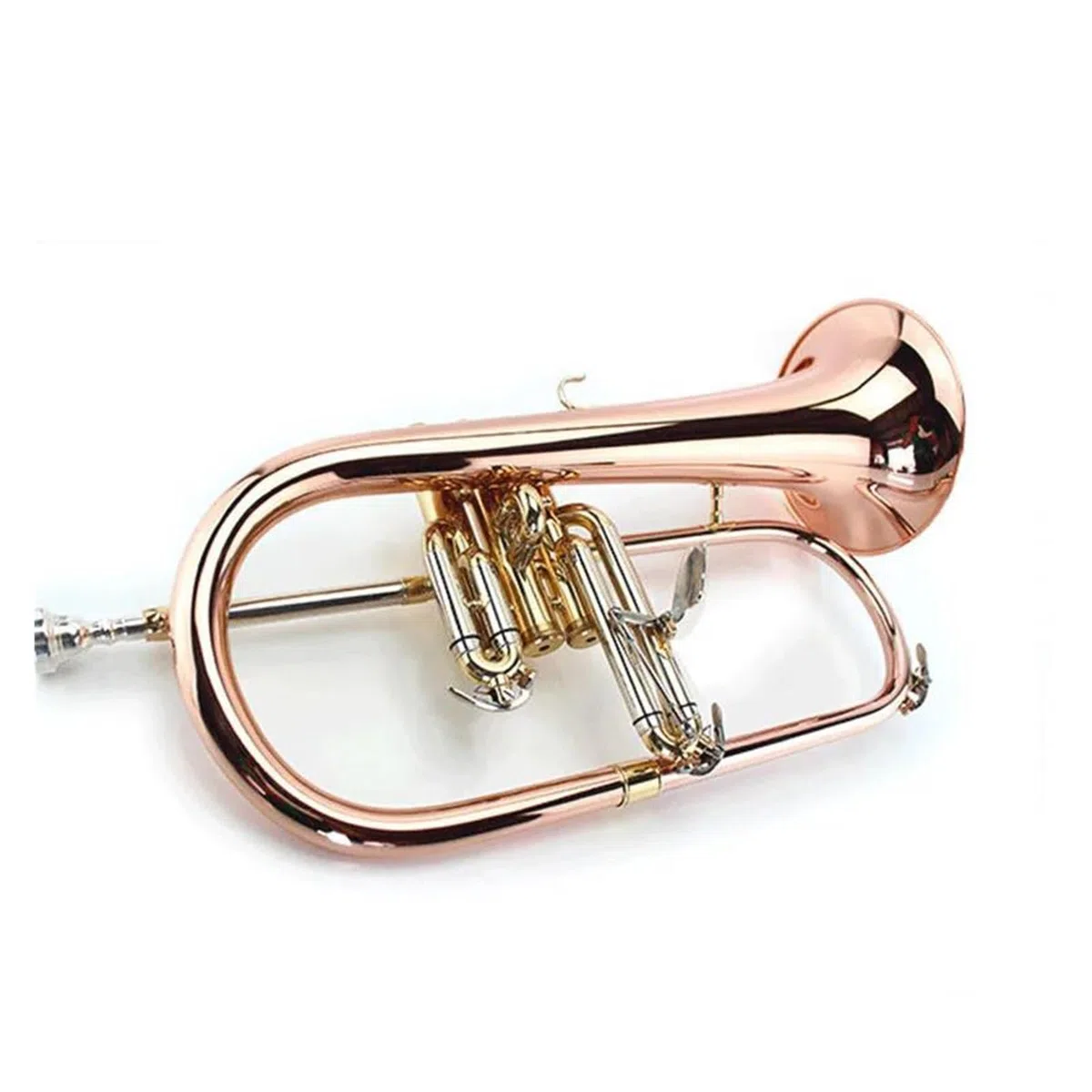 Flügelhorninstrument Bb B-Flügelhorn mit Hartschalenkoffer, Mundstück, Tuch und Handschuhen