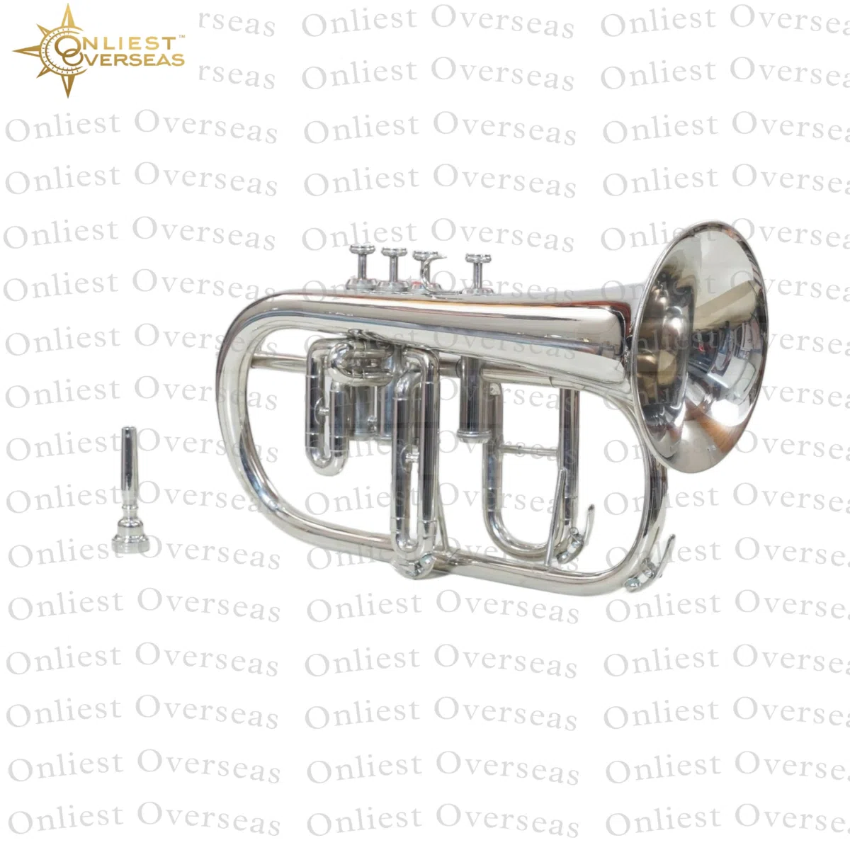 Flügelhorn 4 Ventile Messing Instrument mit Warmton Glatte Ventile für Musiker und Studenten