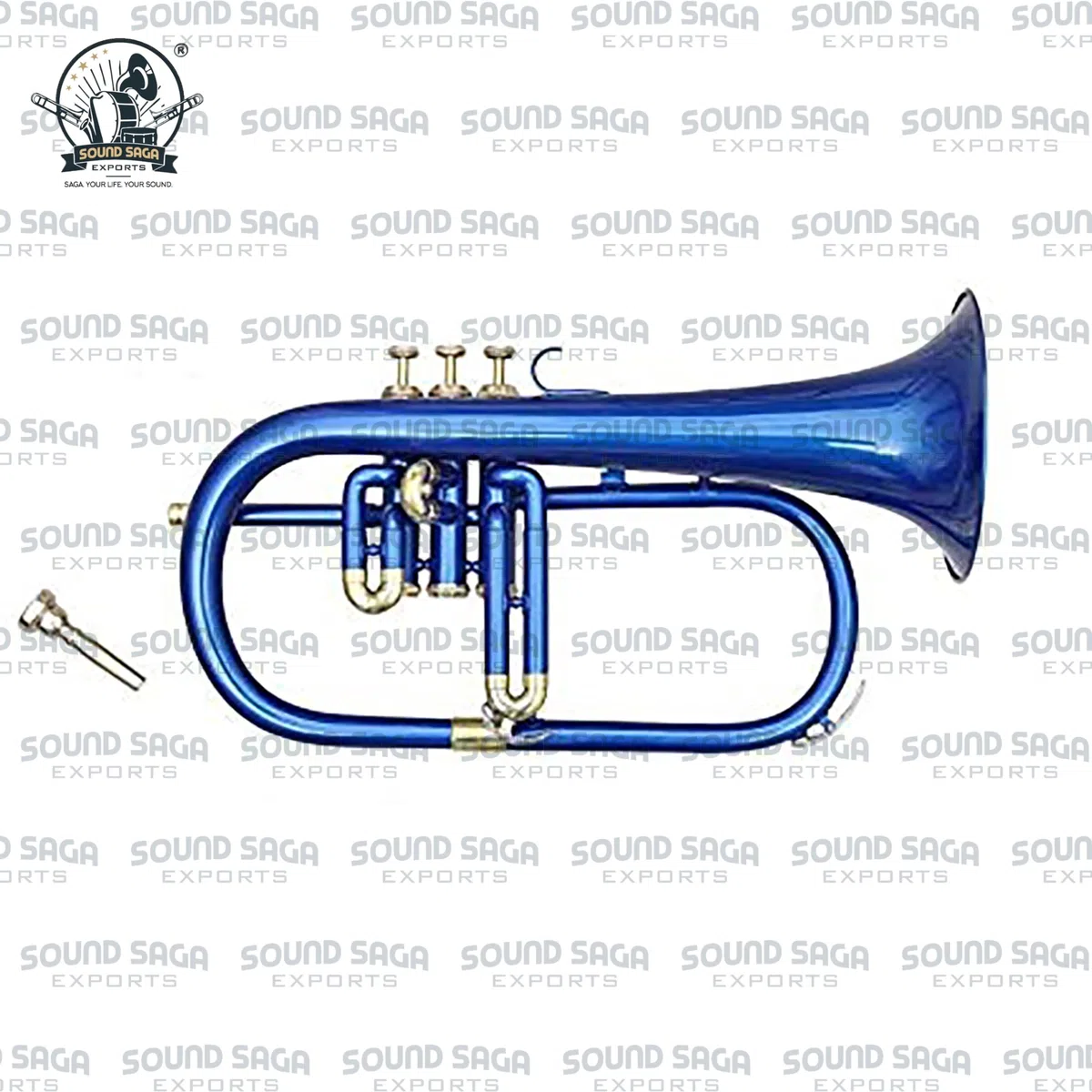 Flügelhorn mit 3 Ventilen, Messinginstrument, Präzisions-Messing-Finish, für Schüler und Fortgeschrittene, Messinghorn für Schulband, Jazz-Ensemble, Orchester und Konzert, Mundstück und