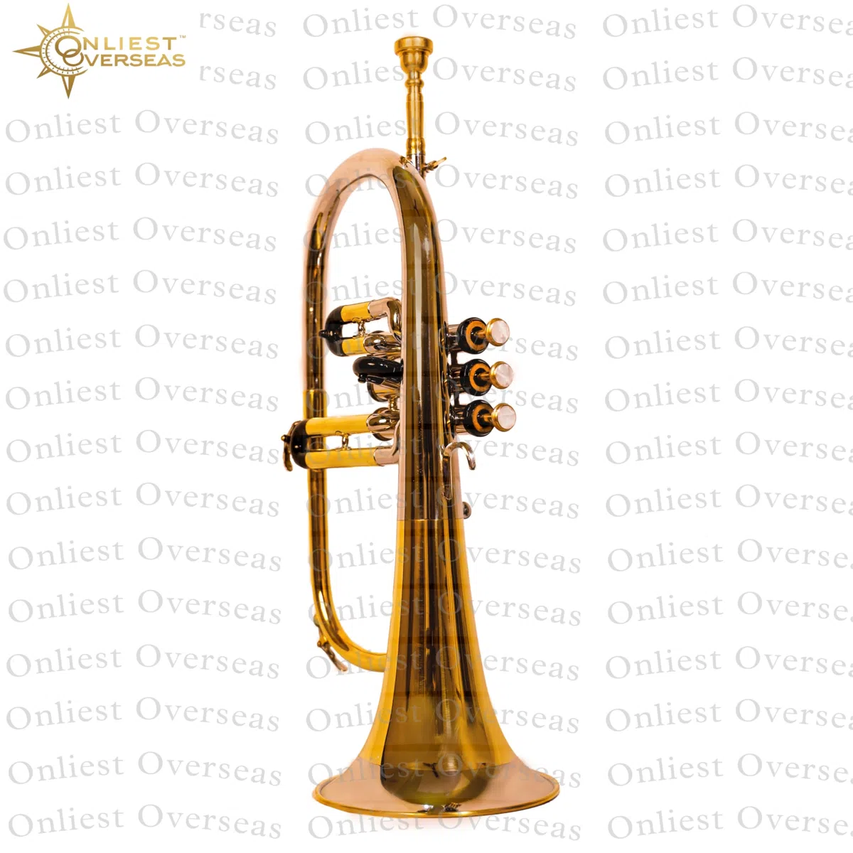 Flügelhorn 3 Ventile Messing Instrument mit Warmton Glatte Ventile für Musiker und Studenten