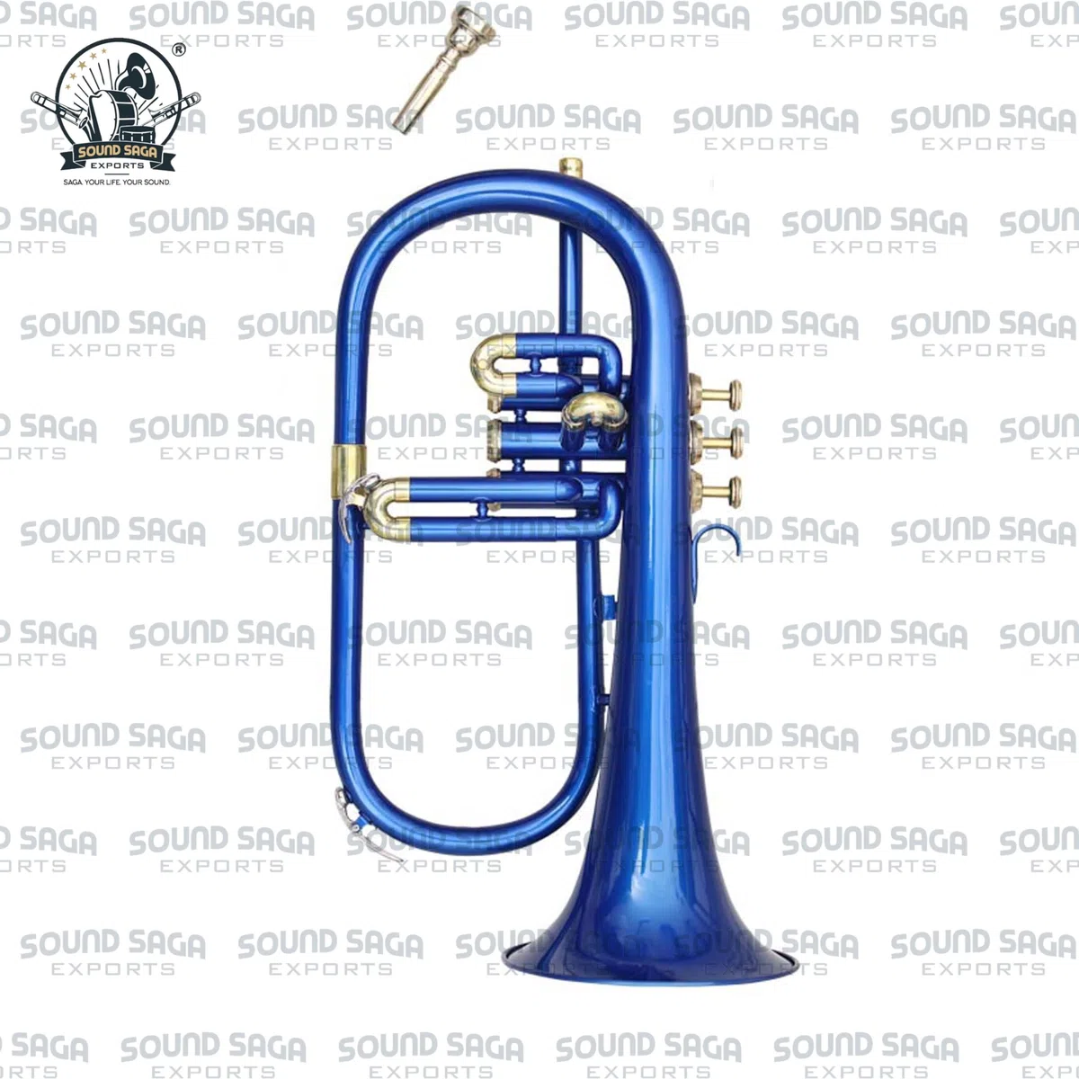 Flügelhorn mit 3 Ventilen, Messinginstrument, Präzisions-Messing-Finish, für Schüler und Fortgeschrittene, Messinghorn für Schulband, Jazz-Ensemble, Orchester und Konzert, Mundstück und