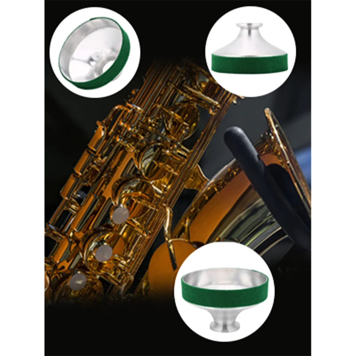 Aluminiumlegierung Sax Dämpfer, Leiser Saxophon Stumm Mute mit 30% Klangreduktion, Kompakt und Leicht für Tenor Saxophon, Musikliebhaber und Anfänger