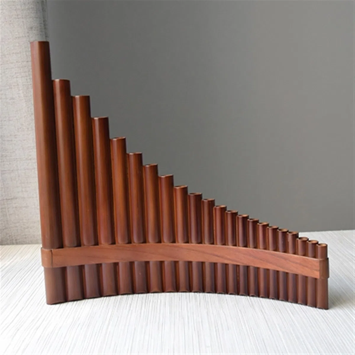 Panflöte Mit Holzleisten Und Spannreifen 22-Röhren-Instrumente In G- Und C-Tonart Braun Für Professionelles Spielen (Color : C, Size : Right)