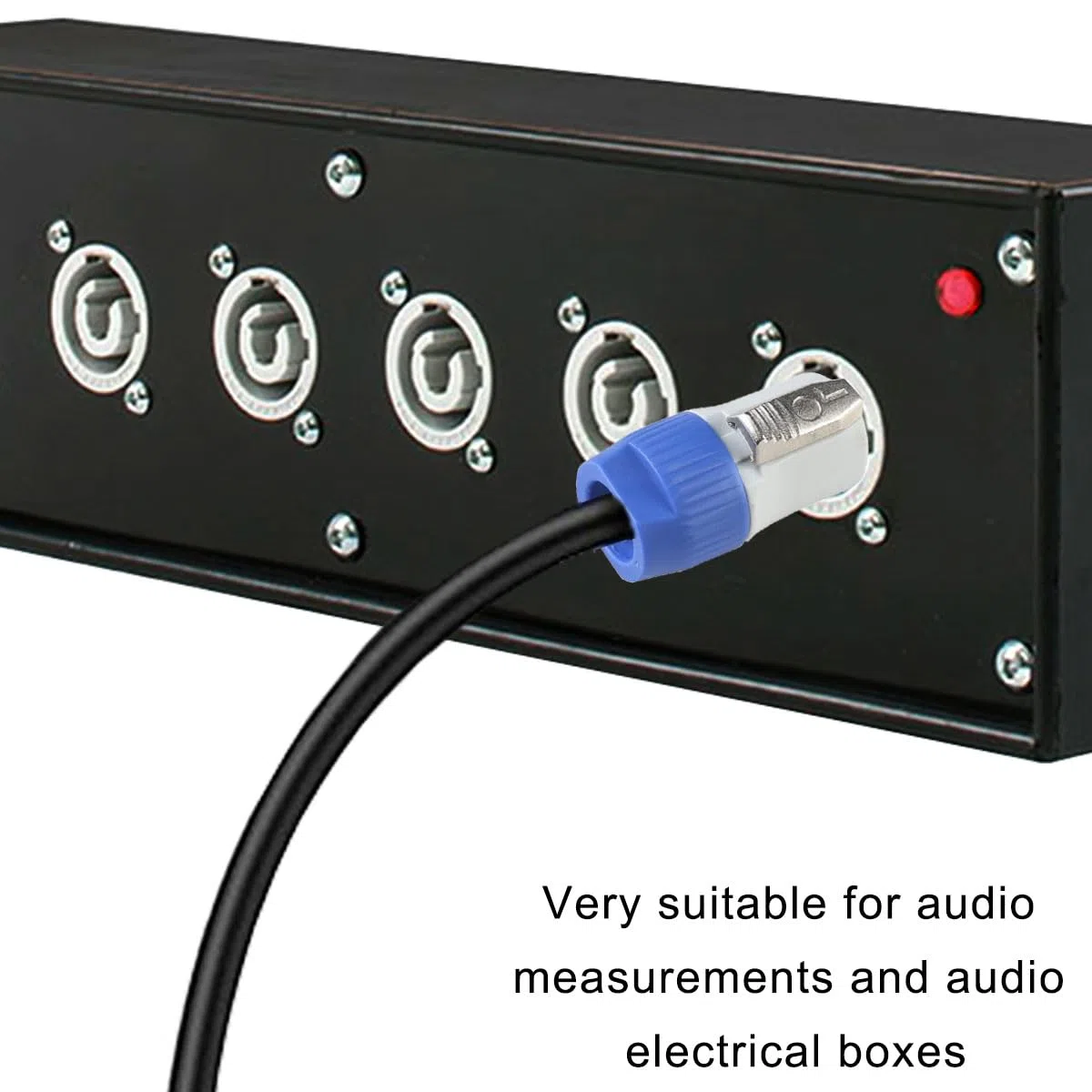 für Powercon Stromkabel 3 Polig PowerCon Strom Verlängerungskabel Stecker auf Stecker Blau In auf Grau Out Stromanschluss mit 3x 2,5 mm², für LED Screen Beam Moving Head Light Lautsprecher