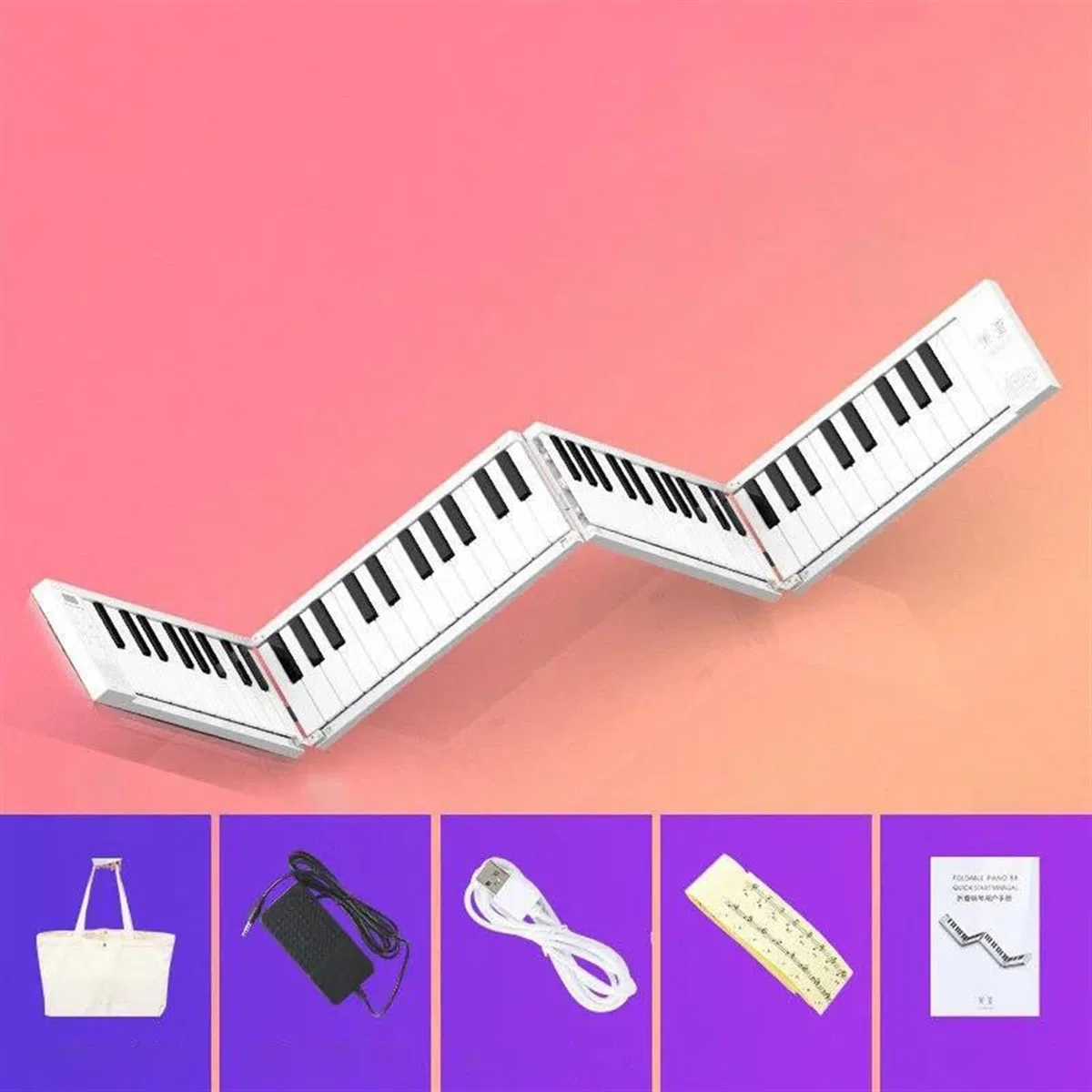 Elektronische Tastatur Für Erwachsene Elektronisches Klavier, Klappbare Tastatur Elektrische Orgel Professionelles Tragbares Klavier Für Erwachsene Und Anfänger