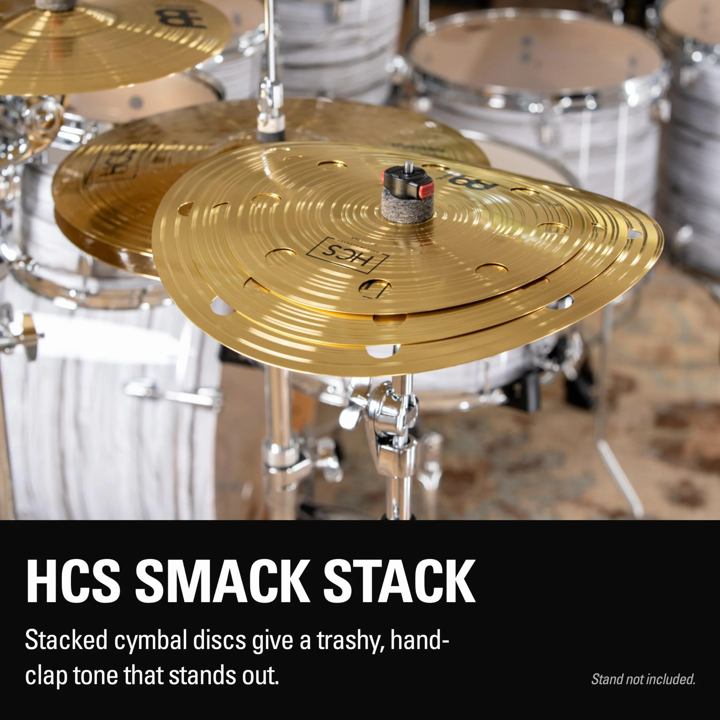 Meinl Cymbals HCS Smack Stack 10/12/14 Zoll (Video) Schlagzeug Becken (35,56cm) Messing, Traditionelles Finish (HCS024SM)