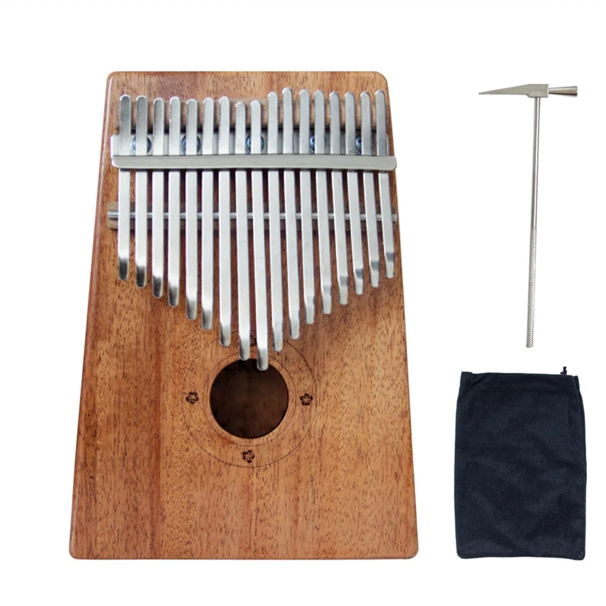 Hölzernes 17-Tasten-Kalimba, Afrikanisches Daumenklavier, Fingerklavier, Perkussionstastatur, Musikinstrumente Mit Tasche Kalimba Musikinstrument