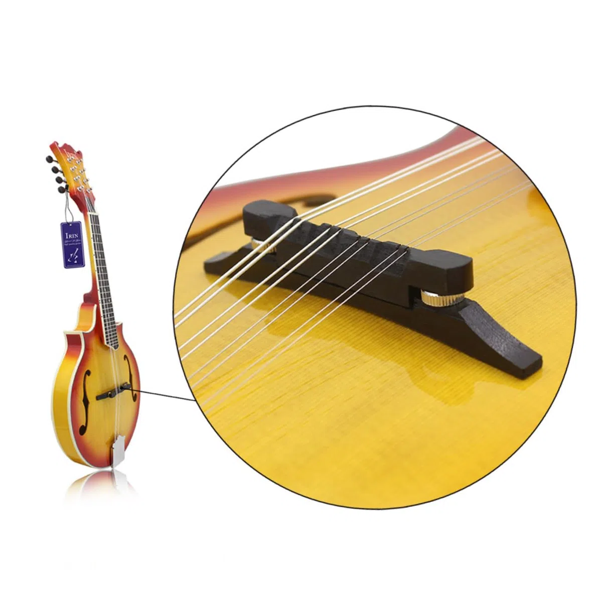 Yardwe Musikinstrumentenzubehör Höhenverstellbare Brücke für Mandoline und Gitarre Einfach zu Befestigen und Transportieren für Mandoline und Gitarrenspiel