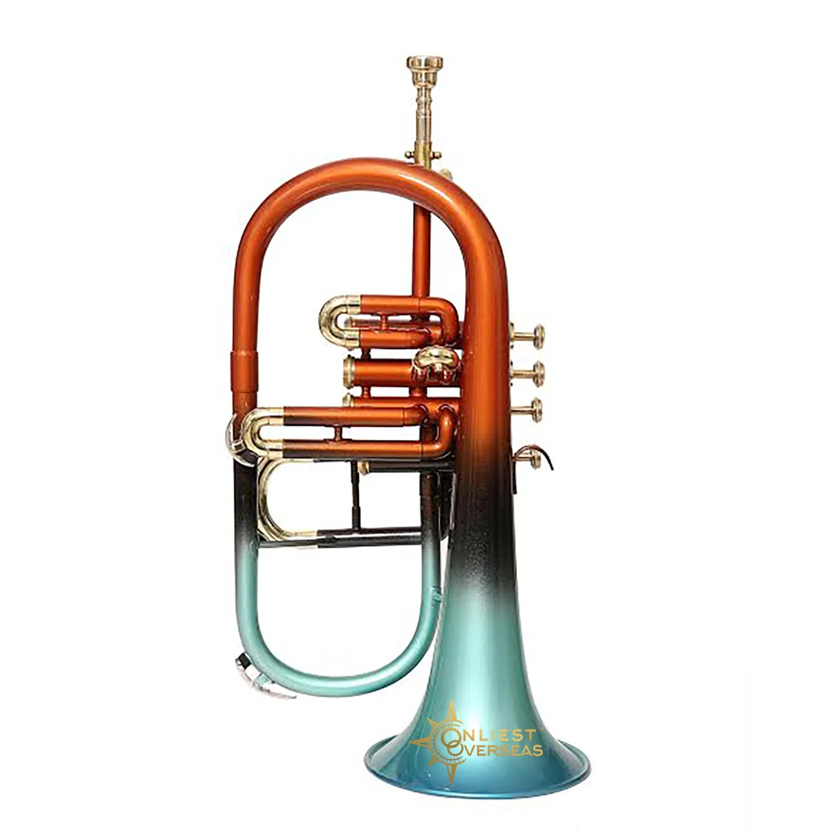 Flügelhorn 4 Ventile Messing Instrument mit Warmton Glatte Ventile für Musiker und Studenten