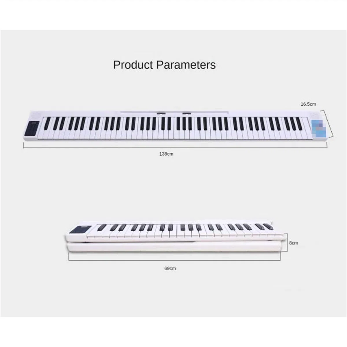Elektronische Tastatur Für Erwachsene Elektronische Orgel 88 Tasten Professionelles Tragbares Keyboard-Piano Für Erwachsene Anfänger Musikinstrumente(White)