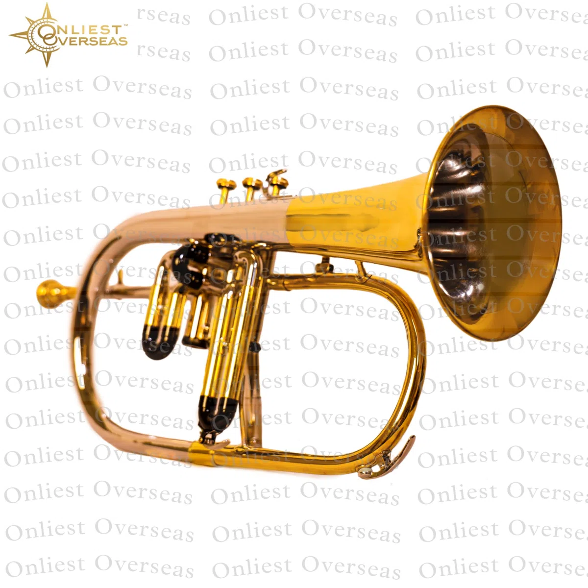 Flügelhorn 3 Ventile Messing Instrument mit Warmton Glatte Ventile für Musiker und Studenten