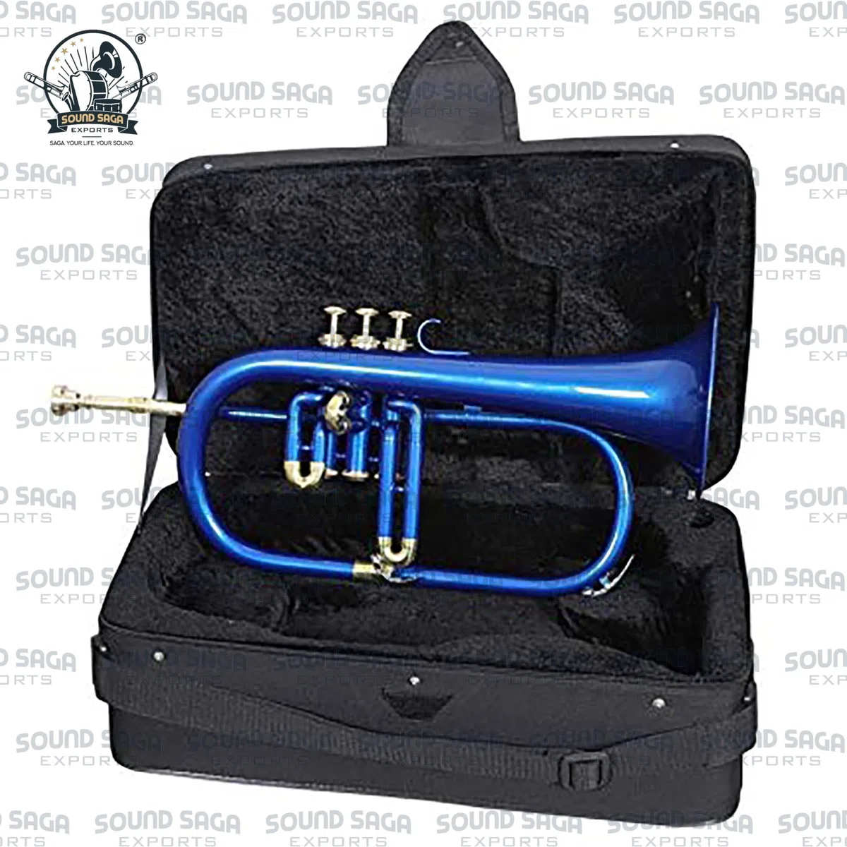 Flügelhorn mit 3 Ventilen, Messinginstrument, Präzisions-Messing-Finish, für Schüler und Fortgeschrittene, Messinghorn für Schulband, Jazz-Ensemble, Orchester und Konzert, Mundstück und