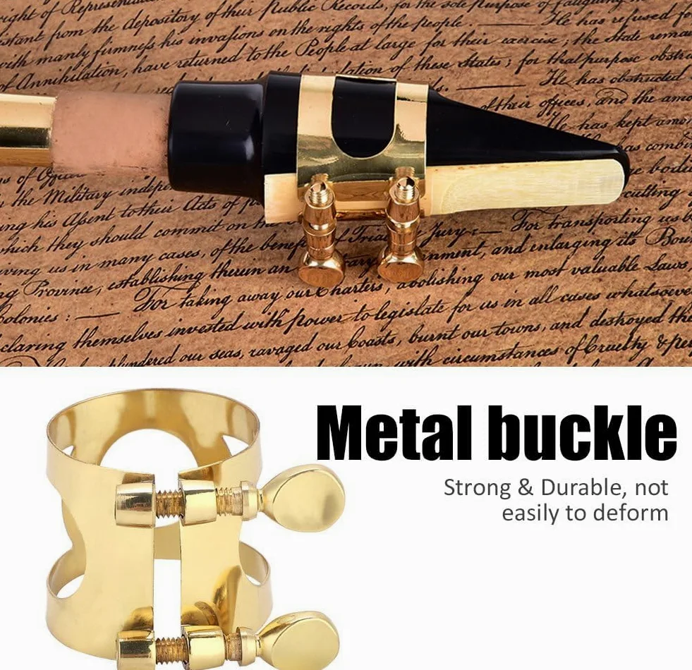 Saxophon Mundstück Set, Tenor Saxophon Zubehör mit ABS Kappe Metall Schnalle Reed Pads für Anfänger und Bläser