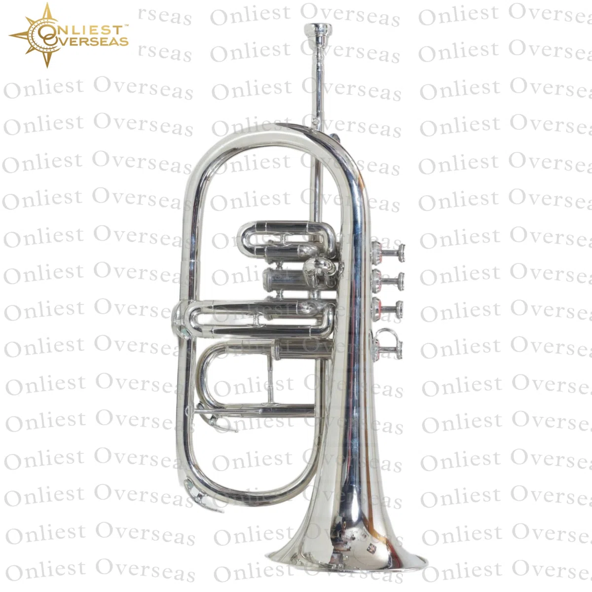 Flügelhorn 4 Ventile Messing Instrument mit Warmton Glatte Ventile für Musiker und Studenten