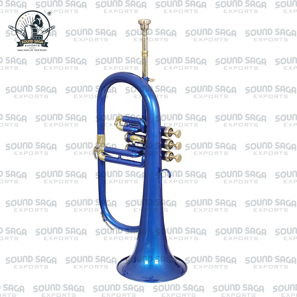 Flügelhorn mit 3 Ventilen, Messinginstrument, Präzisions-Messing-Finish, für Schüler und Fortgeschrittene, Messinghorn für Schulband, Jazz-Ensemble, Orchester und Konzert, Mundstück und