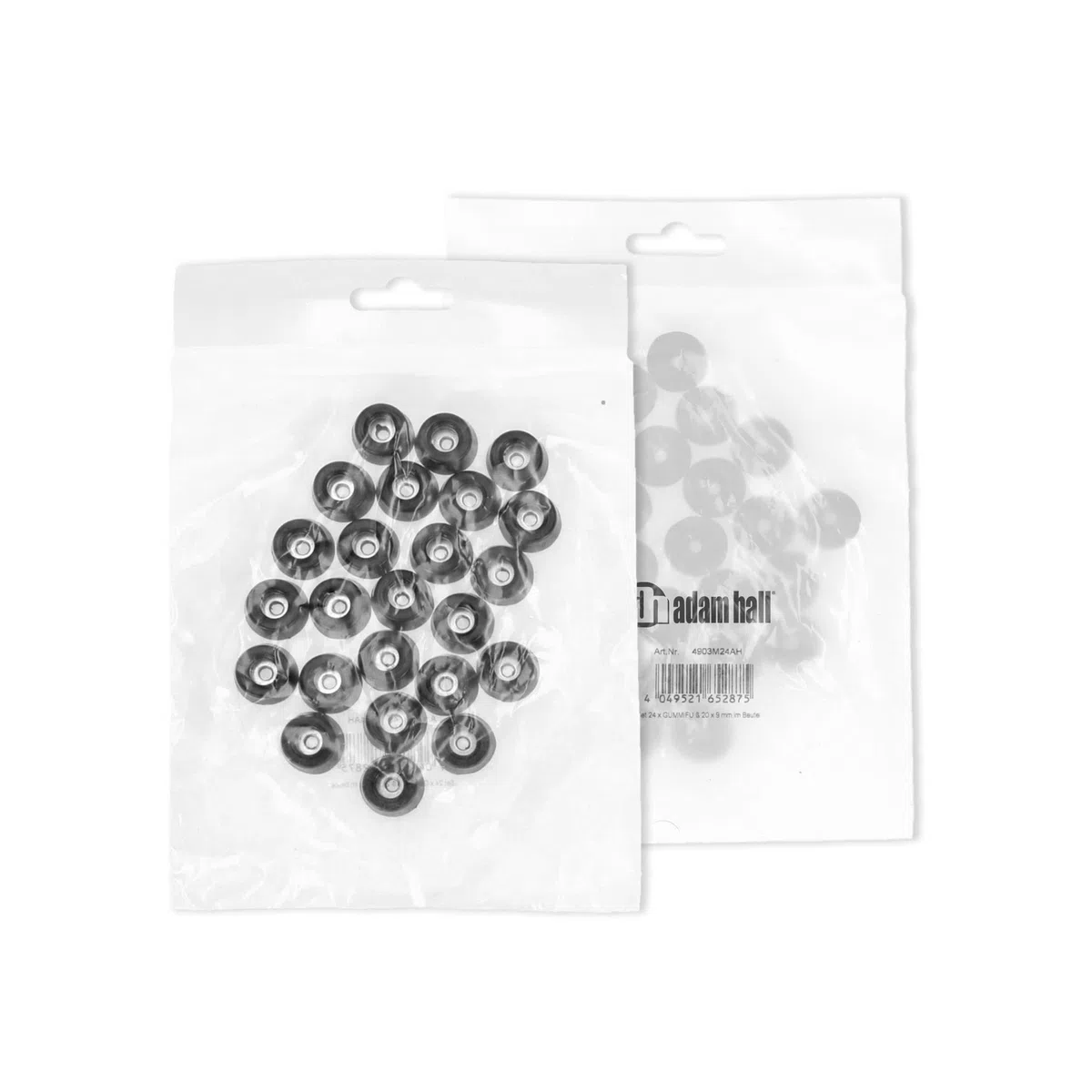 Adam Hall Hardware 4906 M24 AH - 24er Set Gummifuß 38 x 10 mm schwarz im Beutel