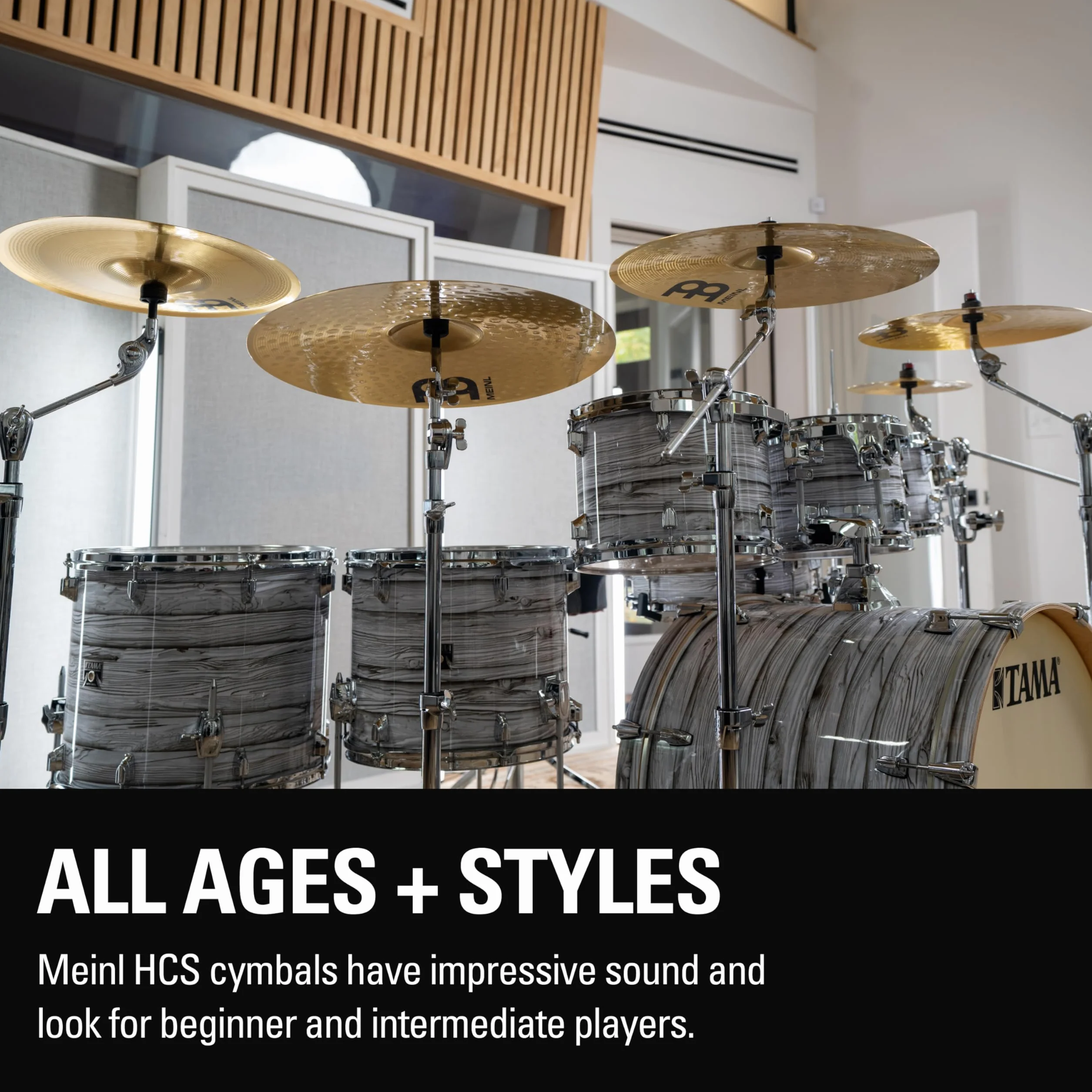 Meinl Cymbals HCS Smack Stack 10/12/14 Zoll (Video) Schlagzeug Becken (35,56cm) Messing, Traditionelles Finish (HCS024SM)