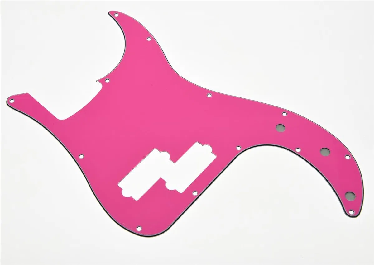 KAISH P-Bass-Pickguard mit 13 Löchern, P-Bass-Stil, Schlagbrett, Schlagbrett für USA/Mexiko, Precision P Bass, Pink, 3-lagig