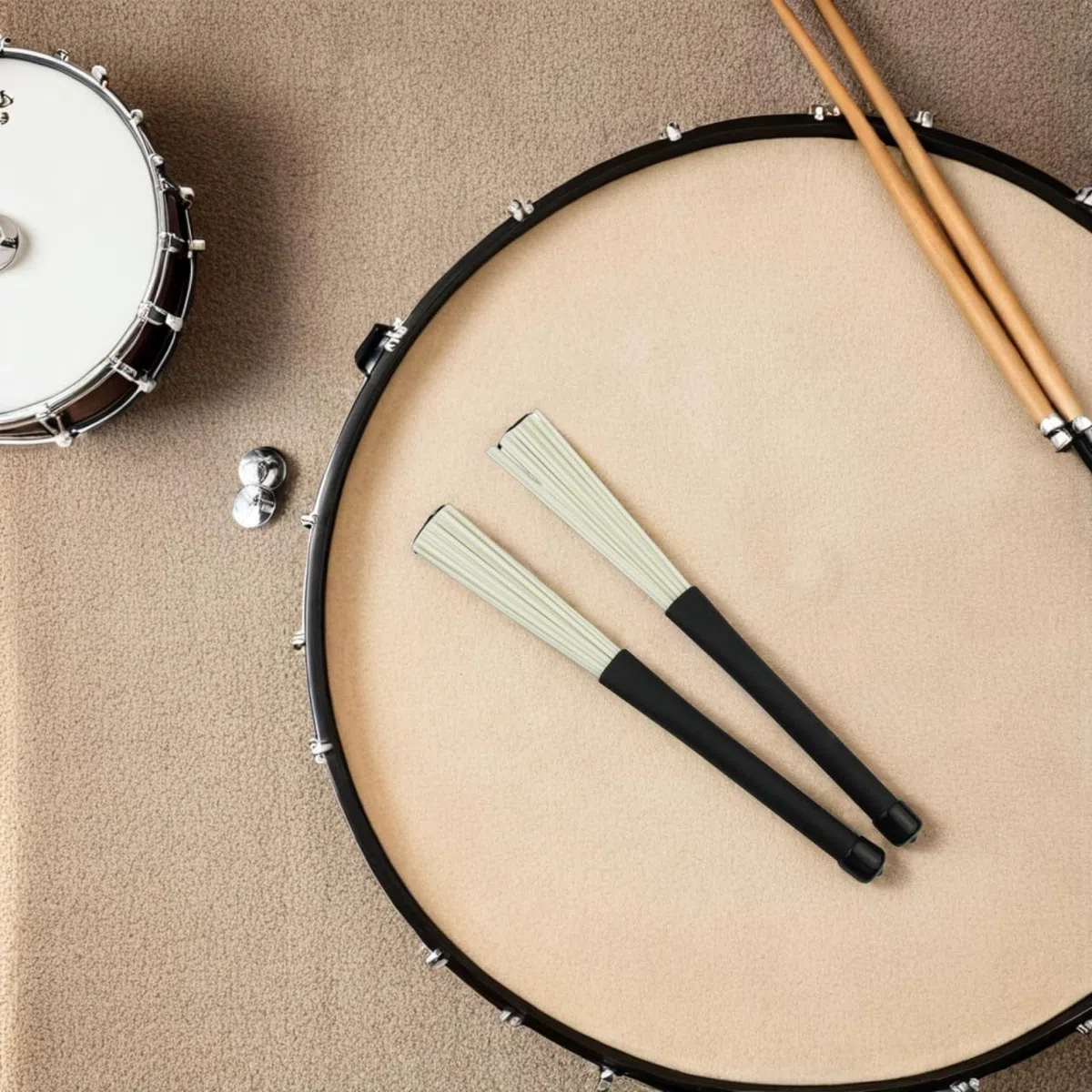 Kisangel Einziehbare Jazz Drum Besen 2Er Set Mit Weichem Gummigriff Flexible Kunststoff Trommelbürsten Für Anfänger Und Profis Ideal Für Live Sitzungen Und Studio