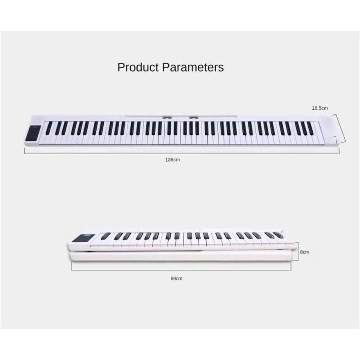 Faltbare Tastatur 88 Tasten Tragbare Anfänger Anfänger Tastatur Musikinstrumente Elektronische Orgel(Black)