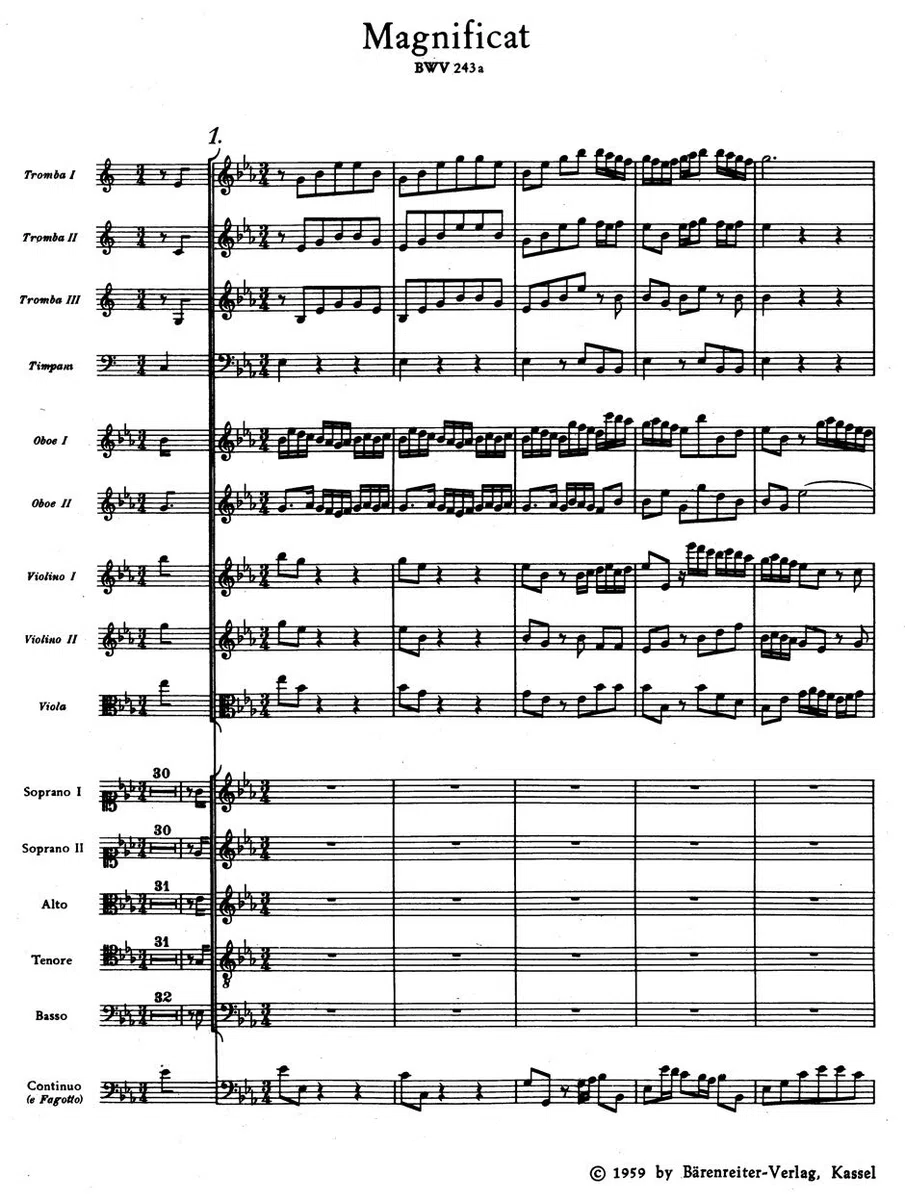 Magnificat Es-Dur BWV 243a