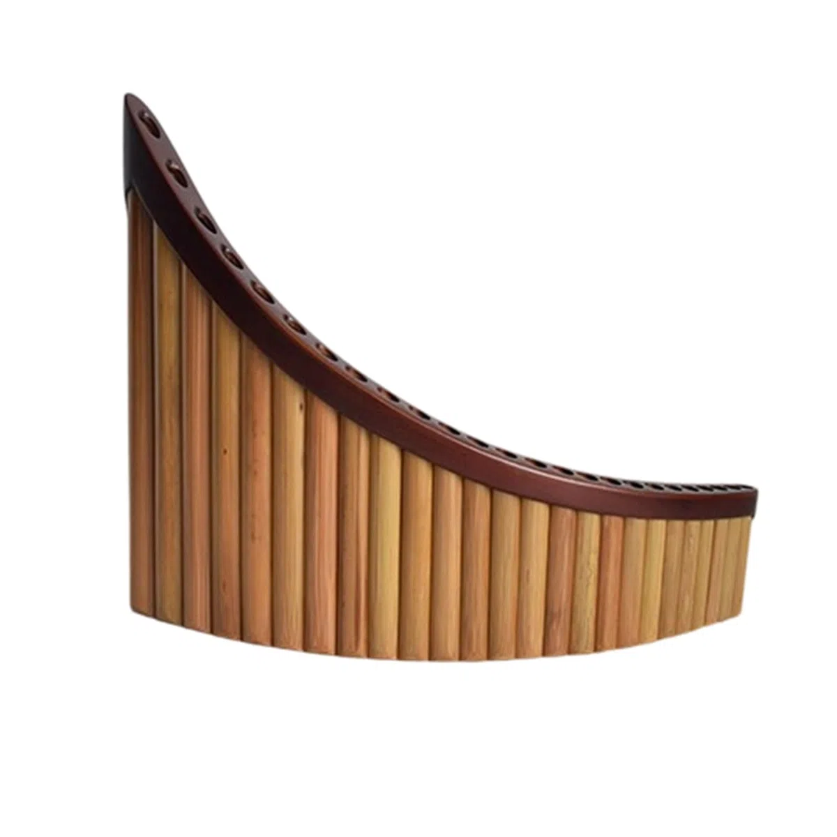 Panflöte Für Anfänger 22-Rohr- Und 25-Rohr-Panflöte In C- Und G-Dur Rotbrauner Sockel Professionelle Leistungsstimmung(25-tube C major right-hand bass)